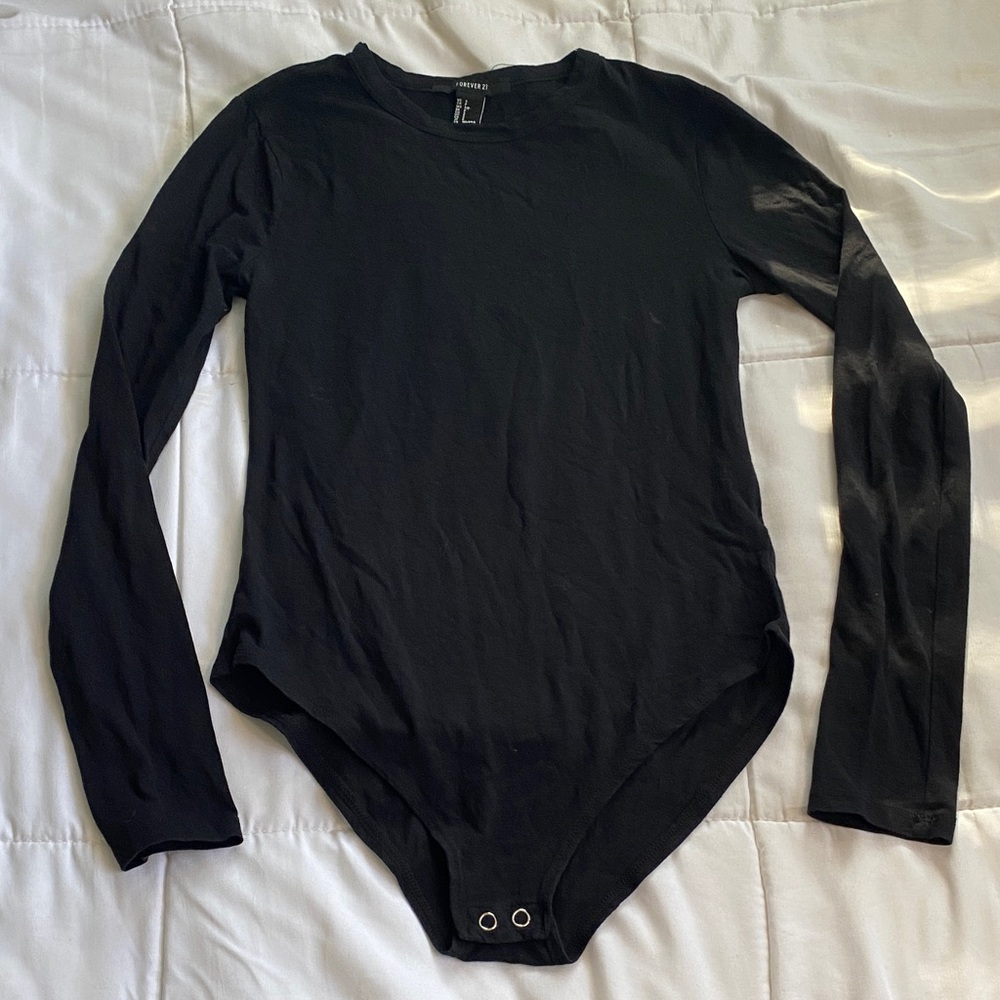 Forever 21 Black Crew Neck Bodysuit